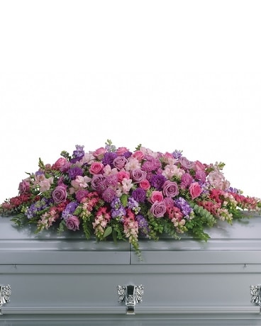 Lavender Tribute Casket Spray Sympathy Arrangement