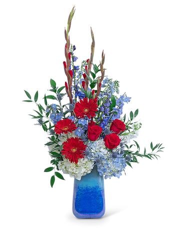 Bravery in Blue Flower Arrangement
