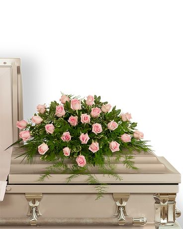 Pink Tranquility Casket Spray Funeral Casket Spray Flowers