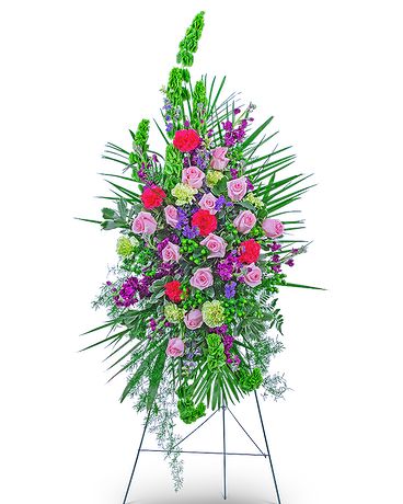 Always Remembered Standing Spray Funeral Arrangement