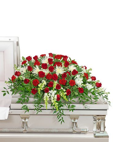 Serene Sanctuary Casket Spray Funeral Casket Spray Flowers