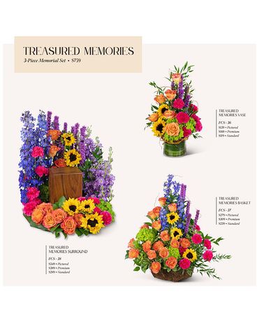 Treasured Memories Memorial Set Funeral Arrangement