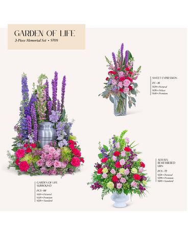 Garden of Life Memorial Set Funeral Arrangement