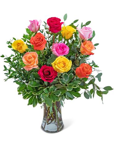 Mixed Colored Rose Special in Vase in Orange, CA