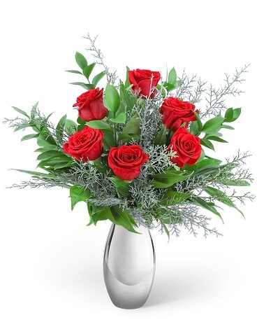 The Holiday Six in Silver Flower Arrangement