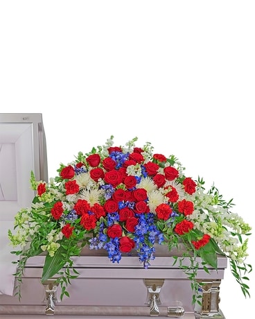 Valiant Honor Casket Spray Funeral Casket Spray Flowers