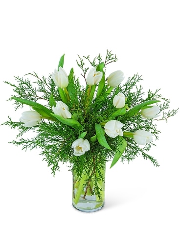 Winter White Tulips Flower Arrangement