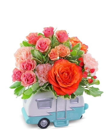 Malibu Retro Camper Flower Arrangement