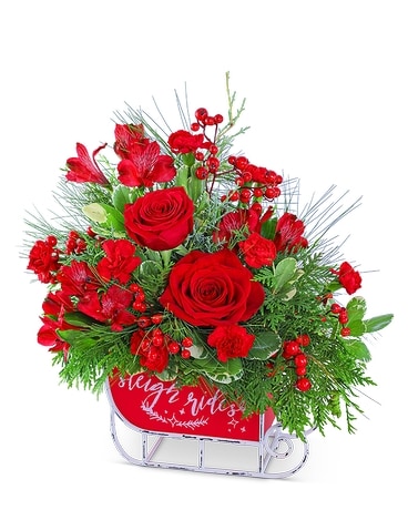 Holiday Cheer Sleigh Ride Flower Arrangement