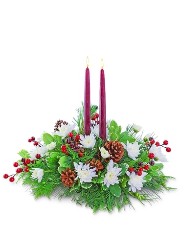 Christmas Carol Centerpiece Flower Arrangement