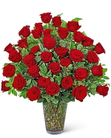 Three Dozen Elegant Red Roses Flower Arrangement