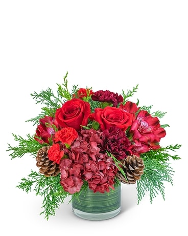 Ruby Red Velvet Flower Arrangement