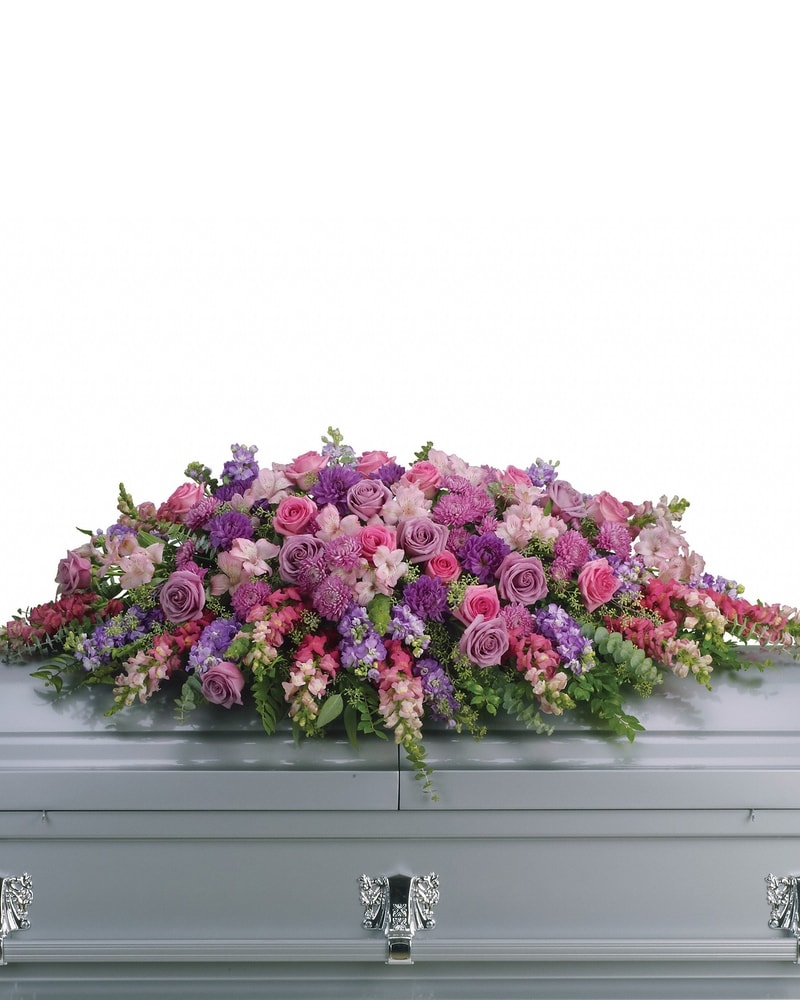 Lavender Tribute Casket Spray in South Hadley MA - Carey's Flowers