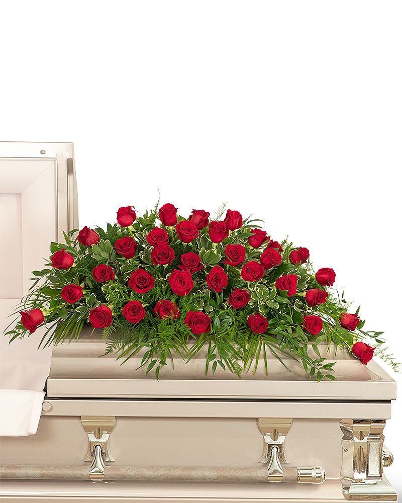 36 Red Roses Casket Spray in Florence AL - Kaleidoscope
