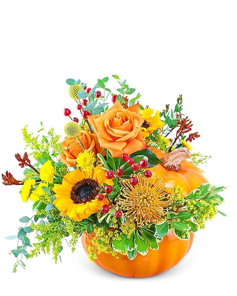Pumpkin and Hearts Arrangement