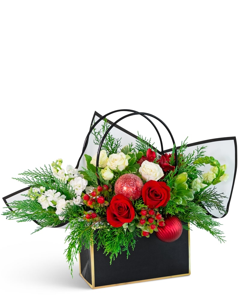 Jingle Bell Blooms Tote in Abington MA - Hutcheon's Florist