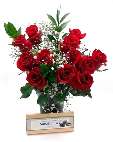 Roses and chocolates Flower Arrangement