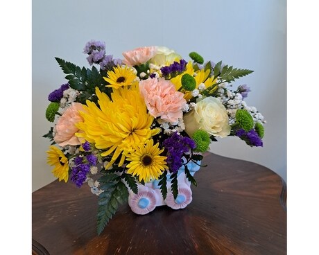Vintage Baby Keepsake Flower Arrangement