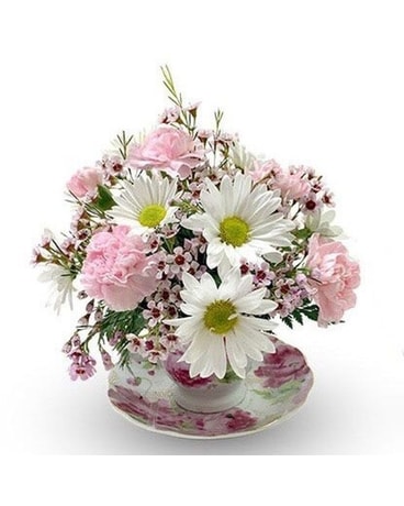 Vintage Teacup Bouquet Flower Arrangement