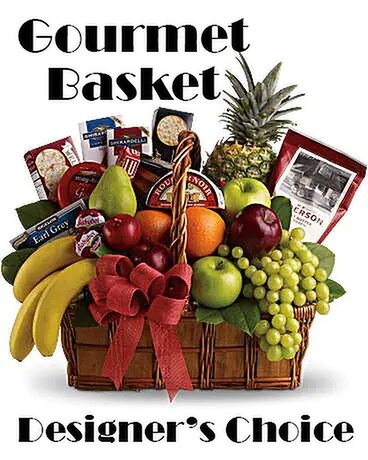 Gourmet Basket Designers Choice Flower Arrangement