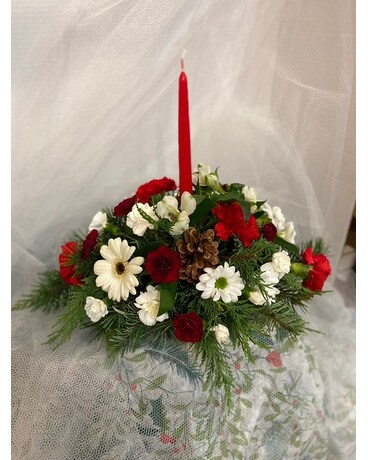 Holiday Round Centerpiece Flower Arrangement