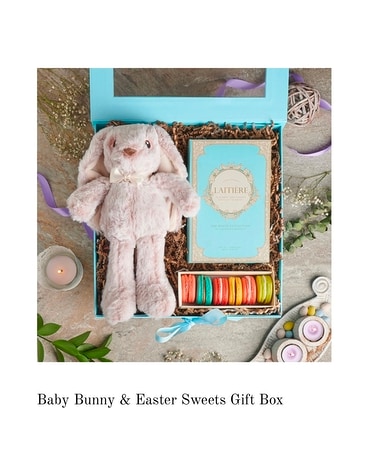 Easter Chocolate And Bunny Gifts Flower Arrangement