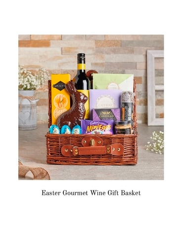 Easter Gourmet and Wine Flower Arrangement