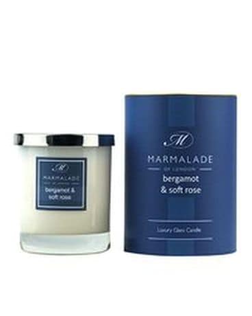 Bergamot & Soft Rose Large Glass Candle Flower Arrangement