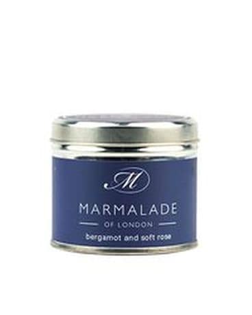 Bergamot & Soft Rose Medium Tin Candle Flower Arrangement