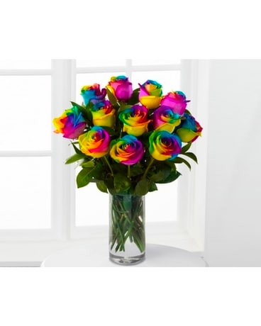 Dozen Rainbow Flower Arrangement