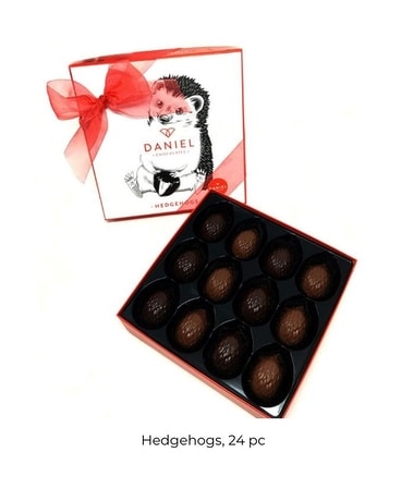 Dozen+Dozen finest hazelnut filled assorted hedgeh Flower Arrangement