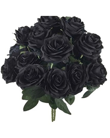 6 Black Roses Bouquet Flower Arrangement