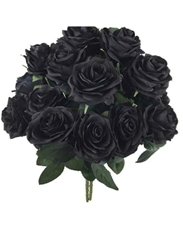 12 Black Roses Bouquet Flower Arrangement