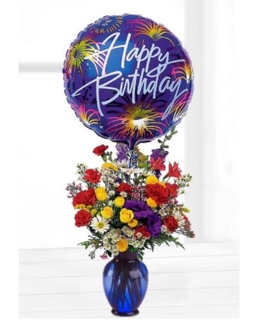 Happy Happy Birthday Flower Arrangement