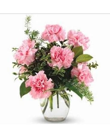 Pink Carnation Vase Flower Arrangement