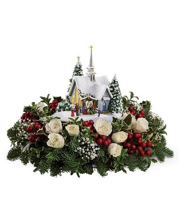 LIMITED EDITION  Thomas Kinkade's Chapel Flower Arrangement