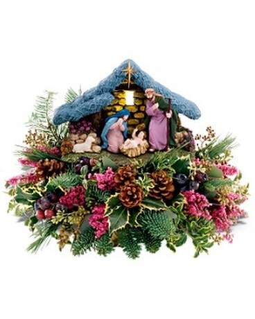 LIMITED EDITION  Thomas Kinkade Nativity Bouquet Flower Arrangement