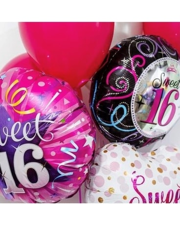 Sweet 16 Balloon Bouquet Flower Arrangement