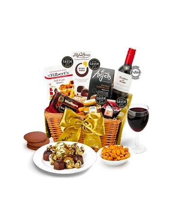Easter Gourmet And Wine Gift Flower Arrangement