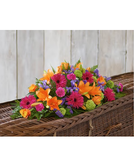 Vibrant Casket Spray Sympathy Arrangement