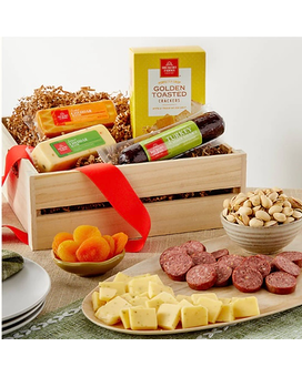 Meat & Cheese Charcuterie Gift Basket Flower Arrangement