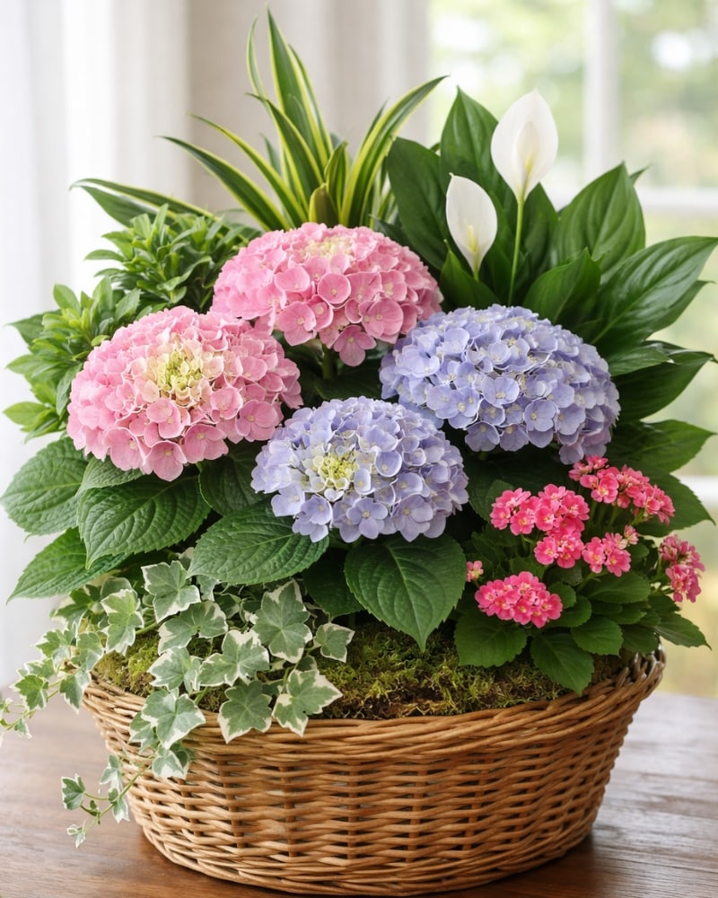 フラワー・ガーデニング htrurujrt Summer Hydrangea Dish Garden in Kamloops BC - Rose & Wild