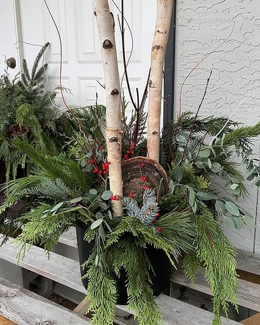 Porch Pots Flower Arrangement