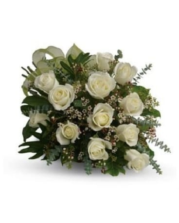 1 dz hand tied White Roses Flower Arrangement
