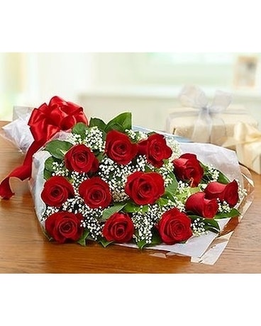 1 Dz Roses, Wrapped Flower Arrangement