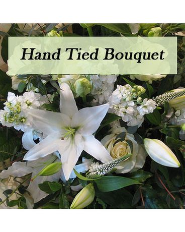 White Hand Tied Bouquet Flower Arrangement