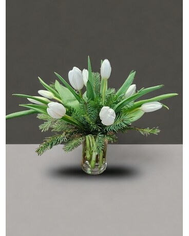 Crisp White Tulips Flower Arrangement