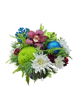 Holiday Blues Flower Arrangement