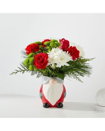 I'll be Gnome for Christmas Bouquet Flower Arrangement