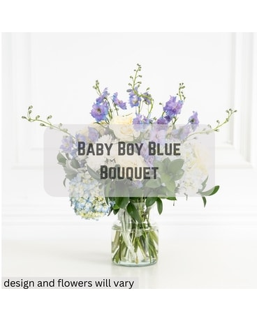 Daisy a Day's Baby Boy Blue Bouquet Flower Arrangement